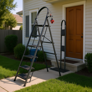Échelle pliante en acier à 6 marches, capacité de 500 lb, marchepied antidérapant portable pour usage domestique, conception légère et pliable - Product Image 2