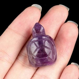 Piedra preciosa natural de 1 pulgada tallada tortuga curación Reiki estatua cristal artesanía Feng Shui joyería para decoración del hogar encantos - Product Image 4
