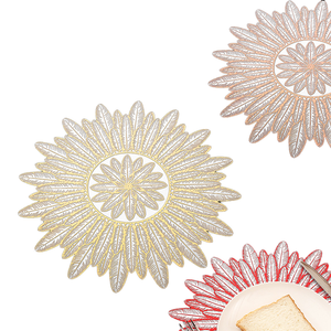 MOYAN Napperon <span class=keywords><strong>de</strong></span> vase bronzant en PVC imperméable à l'huile avec plumes, tapis lavable <span class=keywords><strong>de</strong></span> luxe avec sens avancé, vente à chaud transfrontalière - Product Image 1