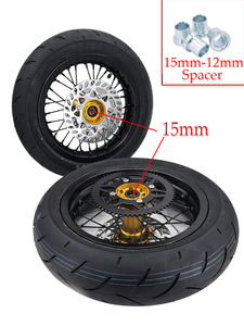 Ruota Super Motor da 12 Pollici 2.50-12 con Cerchio Anteriore, Pneumatico Stradale 90/90-12 e Ruota Posteriore 3.00-12 120/70-12, <span class=keywords><strong>Mozzo</strong></span> in Alluminio CNC - Product Image 5