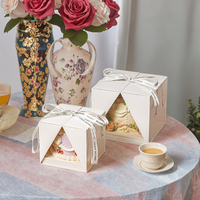 Pyramidenförmige Kuchenbox mit Klarsichtfenster, Einweg-Bäckerei-Geschenkbox, 6/8/10 Zoll Kuchen-Geschenkbox