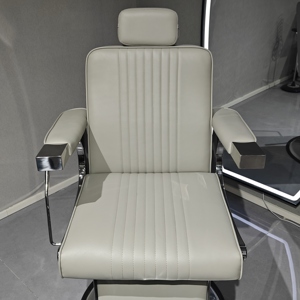 Sillón de Barbería Moderno Gris <span class=keywords><strong>para</strong></span> Salón de Belleza, <span class=keywords><strong>Reclinable</strong></span>, con Bomba de Alta Resistencia - Product Image 5