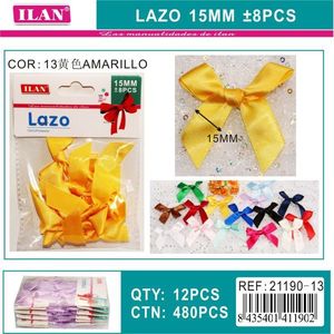 Noeuds en ruban jaune ILAN Lazo 15 mm pour travaux manuels et décorations - Product Image 1