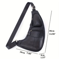 Sac bandoulière en cuir, sac à bandoulière vintage pour hommes et femmes, voyage en plein air, camping, sac de poitrine tactique, sac quotidien