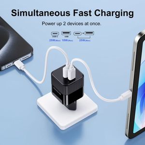 อะแดปเตอร์ชาร์จเร็ว 25W USB Type C สำหรับโทรศัพท์มือถือ/สำหรับ Samsung/Xiaomi พร้อมปลั๊ก EU US UK - Product Image 4
