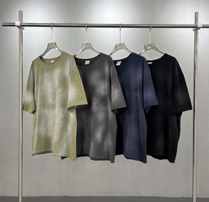 Camiseta YUKAIHE Vintage de 245 g/m², 100 % Algodón de Bambú, Lavado Ácido, Logotipo Personalizado, Talla Grande, Lavada a la Piedra para <span class=keywords><strong>Hombre</strong></span> - Product Image 2