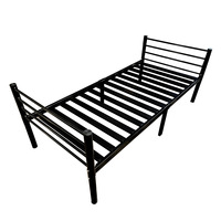 Lit simple en fer OEM/ODM, design moderne et simple, démontable, pour dortoir, location, chantier de construction