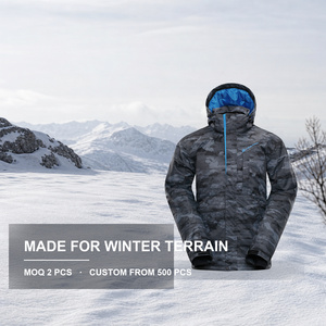 Chaqueta de Esquí Azul Camuflaje para Hombre ALPINE PRO, Impermeable 10,000mm, Costuras Selladas a Prueba de Viento, Faldón Antinieve Desmontable, para Invierno y <span class=keywords><strong>Nieve</strong></span> - Product Image 1