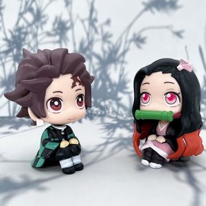 Diseños populares Anime Figuras De Demoned <span class=keywords><strong>Slayer</strong></span> sentado Kamado Nezuko Kamado Tanjirou Figuras de acción para la diversión del anime - Product Image 4