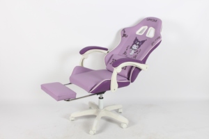 Yüksek Kaliteli Mor PC Oyun Koltuğu Benzersiz Minimalist Kaldırılabilir Ayarlanabilir Yönetici Döner Koltuğu Masajlı Soğutmalı Ofis Koltuğu - Product Image 4
