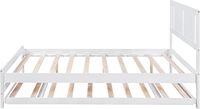Lit plateforme double en bois massif de pin moderne, certifié écologique, couleur personnalisable