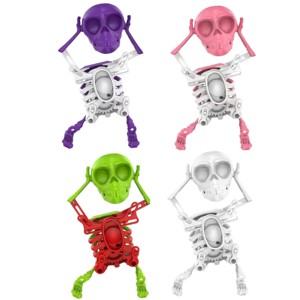 EPTカスタム17cm 3Dプリントウインドアップおもちゃハロウィンピンクスカルダンススケルトン男おもちゃ - Product Image 1