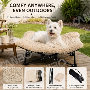 Lits <span class=keywords><strong>de</strong></span> camping d'hiver pour animaux <span class=keywords><strong>de</strong></span> compagnie CanboPet, pliables, portables, surélevés, avec housse amovible - Product Image 6