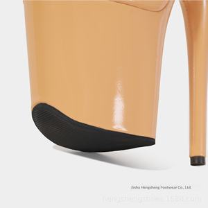 Bottes hautes 20 cm style européen et américain, sexy, talon aiguille, plateforme imperméable, pour boîte de nuit, pole dance, fermeture éclair latérale, à lacets, en résille - Product Image 5