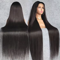 Perruque frontale HD pré-épilée en dentelle 360 13x6, 100% cheveux humains vierges bruts, sans colle, pour femmes noires