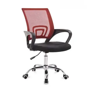 Ucuz fiyat ergonomik orta arka kumaş siyah döner Net ofis koltuğu bilgisayar fileli sandalye