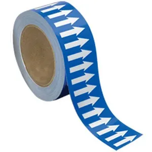 Self Adhesive PVC Pipe Flow Identification Reflective Arrow Floor Marking Laminated Tape Vinyl Directional Flow Arrow Tape