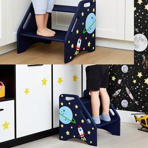 Bangku tangga anak terlaris bangku langkah kayu bambu sehat bangku langkah aman dengan alur antiselip cocok untuk kamar mandi/dapur - Product Image 3