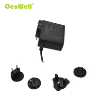 Adaptateur secteur 36W 12V 3A AC-DC, prise interchangeable US EU AU UK, alimentation pour éclairage LED, surveillance de sécurité