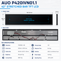 AUO P420IVN01.1 Modul LCD TFT Bar Terentang 42 Inci 1920x480 700 Nits Panel LVDS untuk Digital Signage OEM