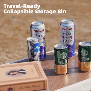 Dung lượng lớn có thể gập lại PP hộp lưu trữ với nắp gỗ bin di động cho cắm trại ngoài trời nhà bếp du lịch xe thân cây lưu trữ thực phẩm - Product Image 4