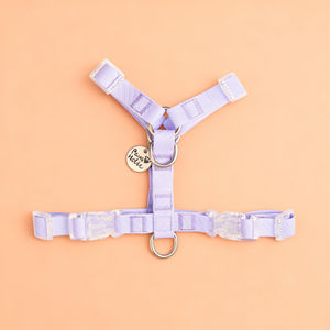 Arnés de perro ajustable reflectante de lujo impermeable púrpura diseño en forma de Y sólido Simple accesorio de PVC personalizado de moda - Product Image 1