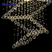 Haute Durabilité De Luxe K9 Cristal Suspendu Pendentif Carré Led Plafond Lustre En Cristal
