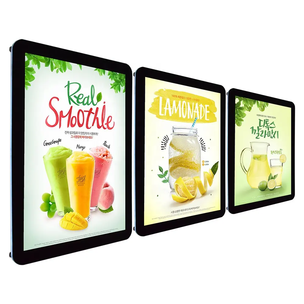 A2 A3 A4 fast food illuminated magnetic picture frame electric LED restaurant display board