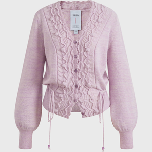 <span class=keywords><strong>Cardigan</strong></span> Corto da <span class=keywords><strong>Donna</strong></span> Invernale <span class=keywords><strong>Grigio</strong></span> Chiaro con Dettagli Traforati e Bottoni Antirughe Personalizzato all'Ingrosso - Product Image 5