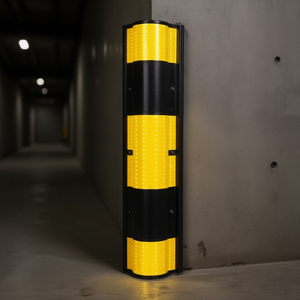 Protection d'angle de mur en caoutchouc réfléchissant jaune rectangulaire non autocollante pour la sécurité - Product Image 2