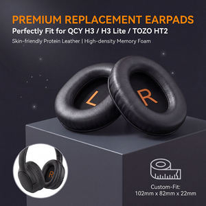 Coussinets d'oreille en cuir protéiné respirant de haute qualité OEM pour remplacement des écouteurs QCY H3/H3 Lite/TOZO HT2 - Product Image 2