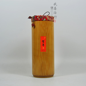 Bamboo Tea Canisters With Red Fabric Lids Set For Gift Craft Packaging - Product Image 5