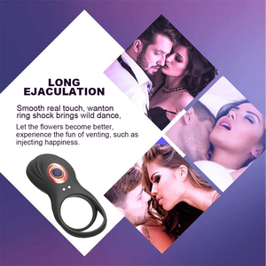 Jolly Space Dual 10-Frequenz Vibrationsring mit Magnetischer Aufladung aus Silikon+ABS in Schwarz für Männer zur Verzögerung der Ejakulation - Product Image 4