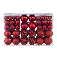 Juego de 100 Adornos Navideños para Árbol de Navidad, Bolas Colgantes de Plástico Brillante Metálico Multicolores de 3 a 6 cm para Decoración Navideña