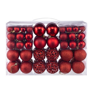 Juego de 100 Adornos Navideños para Árbol de Navidad, Bolas Colgantes de Plástico Brillante Metálico Multicolores de 3 a 6 cm para Decoración Navideña - Product Image 1