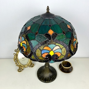 Lámpara de Mesa Ajustable de Estilo Vintage con Pantalla de Vidrio Multicolor Ecológica de LongHuiJing, Lámpara de Araña Barroca de 16 Pulgadas - Product Image 5