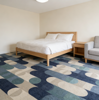 Strapazierfähiger Hotelkorridor-Teppich Axminster Wilton Polyester Blumenmuster Mittellanger Flor Feuerbeständiger Maßgefertigter Flur-Bodenteppich