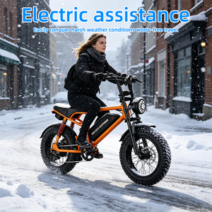 Bicicleta Eléctrica Vintage Fatbike de 750W 48V 15.6ah con Motor Trasero sin Escobillas, Cuadro de Acero, Batería de Litio de Largo Alcance y Alta Velocidad (Stock en EE. UU.) - Product Image 3