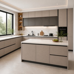 Meubles <span class=keywords><strong>de</strong></span> <span class=keywords><strong>cuisine</strong></span> modernes en mélamine sur mesure avec îlot <span class=keywords><strong>de</strong></span> rangement, <span class=keywords><strong>aménagement</strong></span> flexible et options <span class=keywords><strong>de</strong></span> finition avec dimensions personnalisées - Product Image 5