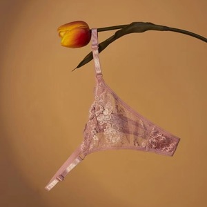 Vente en gros de string sexy en dentelle florale pour femmes, culotte en maille transparente à bretelles réglables, respirante, taille basse, sous-vêtements pour femmes OEM ODM - Product Image 6