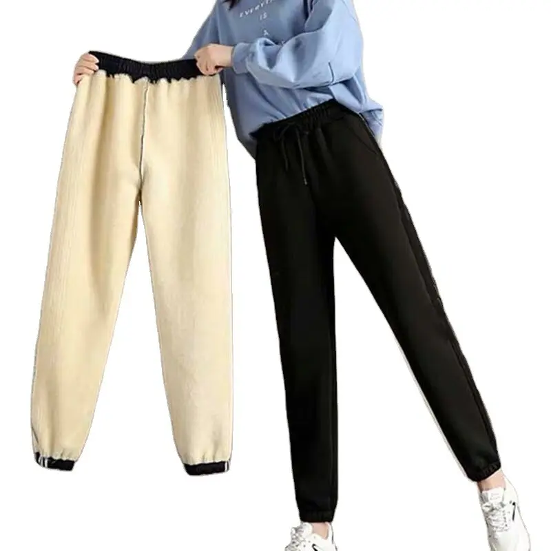 Pantalon de survêtement en polaire pour femme, vêtement de Sport chaud, de course, d'entraînement, d'hiver