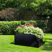 Jardinières en métal personnalisées, grande jardinière d'extérieur, jardinière rectangulaire en tôle d'acier corten