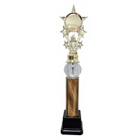 Trophée en acrylique style sportif pour événements de danse et concours de beauté, avec figurine de fille vainqueure, nouveau modèle, plaqué or, 19 pouces, durable, logo personnalisé, cadeau économique