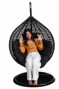 Chaise suspendue en rotin pour jardin extérieur, chaise de loisirs en rotin pour patio, chaise suspendue en forme d'œuf à une place pour salon - Product Image 2