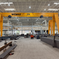 Grúa pórtico monoviga MH de 12.5t, 20t, 25t, 30t, 40t, 50t de capacidad, 10m-20m de alcance, con rieles de suelo, precio.