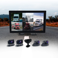 Système de surveillance pour camion Wemaer avec écran partagé 10,1 pouces, caméra de recul AHD 5 canaux, résolution 720P/1080P, étanche IP68 et vision nocturne