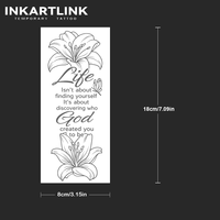 Tatuaggio Semipermanente INKARTLINK Personalizzato con Citazione a Tema Fiore di Giglio, Impermeabile, Lunga Durata 1-2 Settimane, Adesivo per Tatuaggi con Inchiostro Jagua