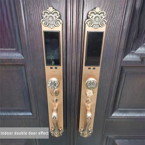 गोल्डन डीलक्स डबल डोर ऑटोमैटिक फेस रिकग्निशन मोबाइल फोन रिमोट कंट्रोल फिंगरप्रिंट कॉम्बिनेशन इलेक्ट्रॉनिक लॉक - Product Image 4