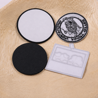 Écusson brodé rond personnalisé en gros, badge brodé haute densité à coudre pour vestes, chapeaux, uniformes et vêtements