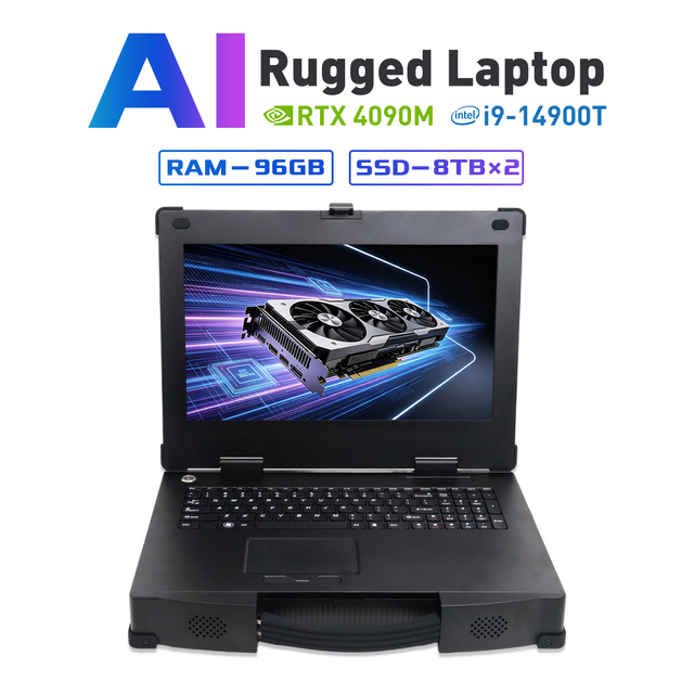 New RTX 4090M AI Rugged Laptop Intel I9-14900T 96GB RAM 16GB VRAM Aluminium English Keyboard OEM ODM